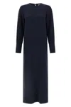 Alberto Biani Long Cady Tunic Dress With Teardrop Cut-out In Blue