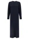 Alberto Biani Long Cady Tunic Dress With Teardrop Cut-out In Blue