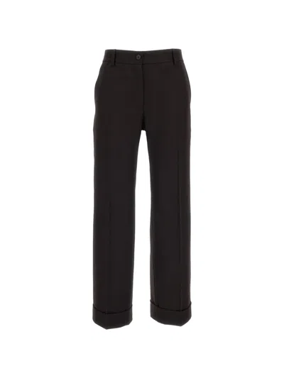 Alberto Biani Brown Charlie Tailored Wool Straight-leg Pants In Animal Print