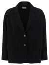 Alberto Biani Single-breasted Two-button Blazer With V-neck Lapels In Black