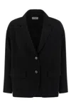 Alberto Biani Single-breasted Two-button Blazer With V-neck Lapels In Black