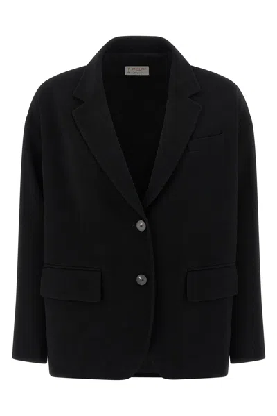 Alberto Biani Dropped-shoulder Blazer In Black
