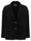 Alberto Biani Single-breasted Two-button Blazer With V-neck Lapels In Black