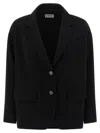 Alberto Biani Single-breasted Two-button Blazer With V-neck Lapels In Black