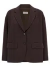 Alberto Biani Two-button V-neck Blazer In Brown