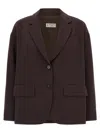 Alberto Biani Two-button V-neck Blazer In Brown