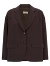 Alberto Biani Two-button Blazer With V-neck In Purple