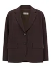 Alberto Biani Two-button V-neck Blazer In Brown