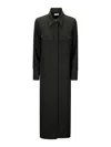 Alberto Biani Pure Silk Maxi Shirt Dress In Black