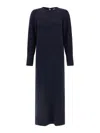 Alberto Biani Long Cady Tunic Dress With Teardrop Cut-out In Blue