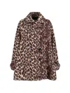 Alberto Biani Animal Print Double Breasted Jacket Wide Collar In Animal Print