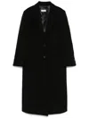 Alberto Biani Single-breasted Wool Coat In Black