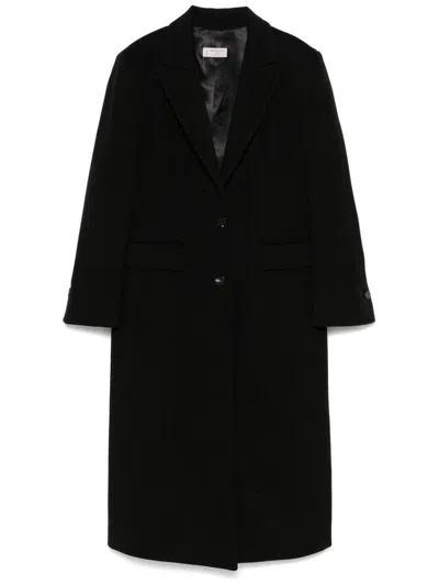 Alberto Biani Virgin Wool Coat In Black