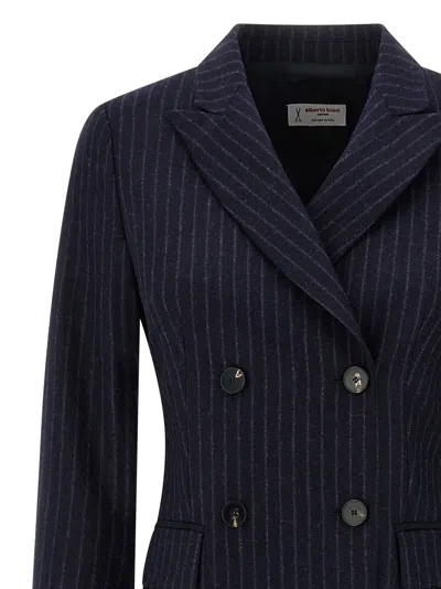 Alberto Biani Virgin Wool Women's Coat In Blue
