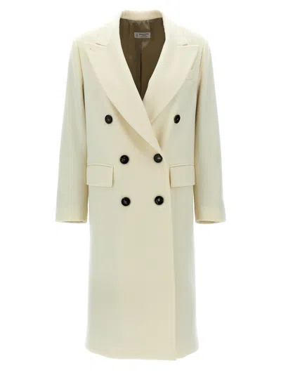 ALBERTO BIANI WHITE DOUBLE-BREASTED COAT