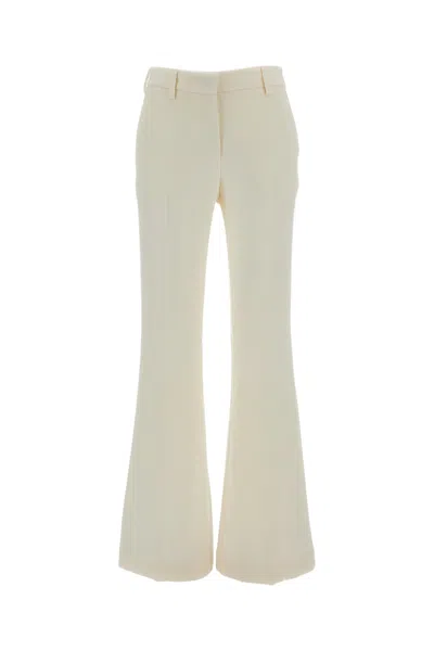 Alberto Biani White Flared Cady Wide-leg Trousers
