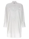 Alberto Biani White Long Plastron Tuxedo Shirt In White