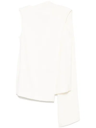 Alberto Biani White Wraparound Blouse