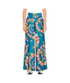 Alberto Biani Multicolor Spiral And Star Pattern Wide Pants In Blue