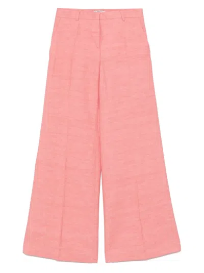 Alberto Biani Wide-leg Pink Trousers With Relaxed Fit