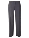 Shop Alberto Biani Wide Leg Pressed Crease Trousers In Grey