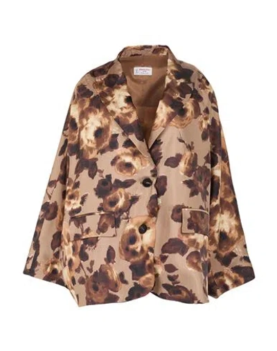 Alberto Biani Woman Blazer Chocolate Brown Size 10 Silk