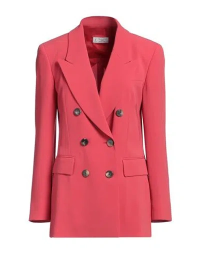 Alberto Biani Woman Blazer Coral Size 8 Triacetate, Polyester In Red