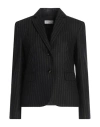 Alberto Biani Woman Blazer Midnight Blue Size 8 Virgin Wool In Black