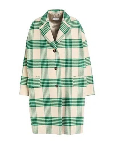 Alberto Biani Woman Coat Green Size 6 Virgin Wool