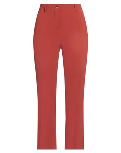 ALBERTO BIANI ALBERTO BIANI WOMAN PANTS BRICK SIZE 6 TRIACETATE, POLYESTER 