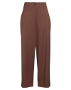 Alberto Biani Woman Pants Brown Size 10 Virgin Wool, Elastane In Brown