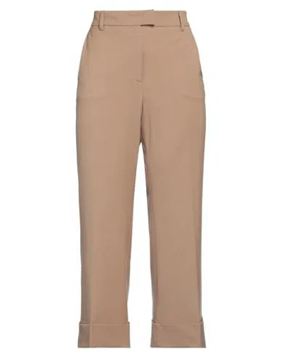 Alberto Biani Woman Pants Camel Size 10 Virgin Wool, Elastane In Beige