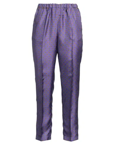 Alberto Biani Woman Pants Purple Size 6 Silk