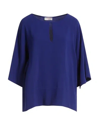 Alberto Biani Woman Top Blue Size 14 Triacetate, Polyester