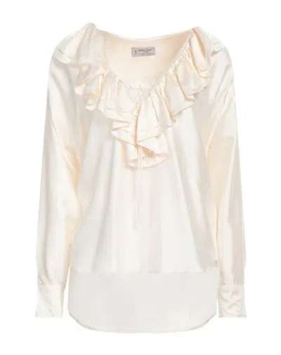 Alberto Biani Woman Blouse Cream Size 8 Silk In White