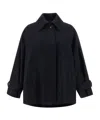 Alberto Biani Wool Coat With Wide Sleeves And Front Pockets In Black