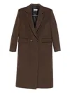 Alberto Biani Wool Coat In Brown