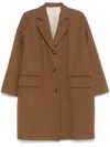 Alberto Biani Wool Coat In Brown