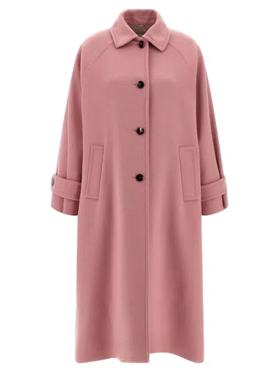 Alberto Biani Wool Coat In Pink