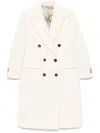 Alberto Biani White Wool Double-breasted Coat