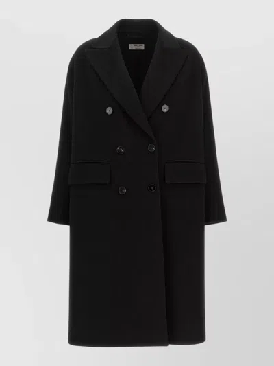 Alberto Biani Wool Double-breasted Fitted Jacket In Black