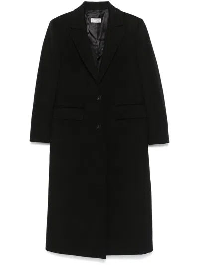 Alberto Biani Wool Single-breasted Coat In Black