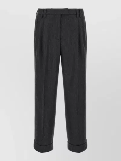 Alberto Biani Wool Tailored Trousers In Gray
