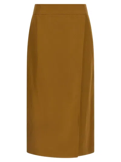 Alberto Biani Wrap Skirt In Brown