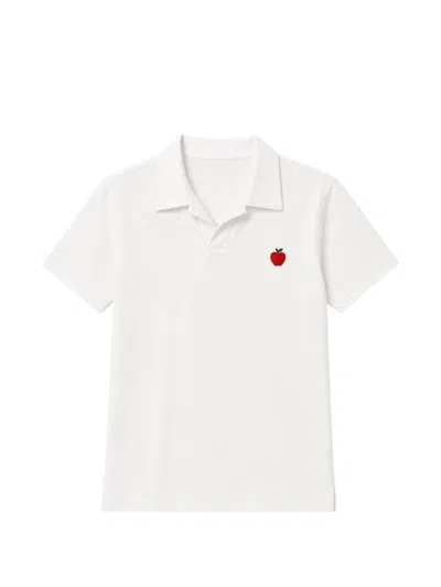 Alberto Bresci Apple-patch Polo Shirt In White