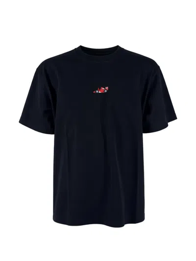 Alberto Bresci Embroidered-motif Crew-neck T-shirt In Blue