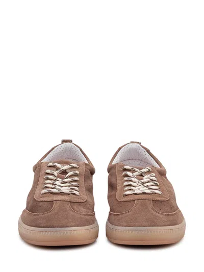 Alberto Bresci Trendy Slip-on Sneakers With Unique Detailing In Brown