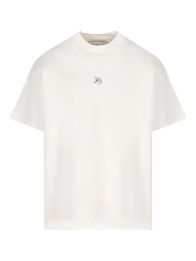 Alberto Bresci X Beefbar Embroidered-unicorn Crew-neck T-shirt In White