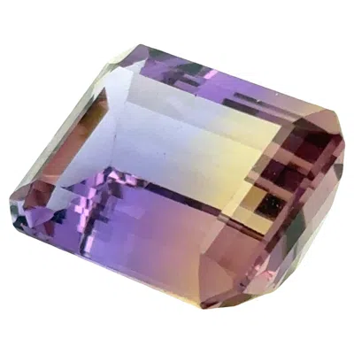 Pre-owned Alberto Emerald Cut Ametrine 12.00 Ct – Natural Bi-color Purple To Golden Gemstone