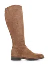 Alberto Fasciani Zipped Leather Knee-length Boots In Beige